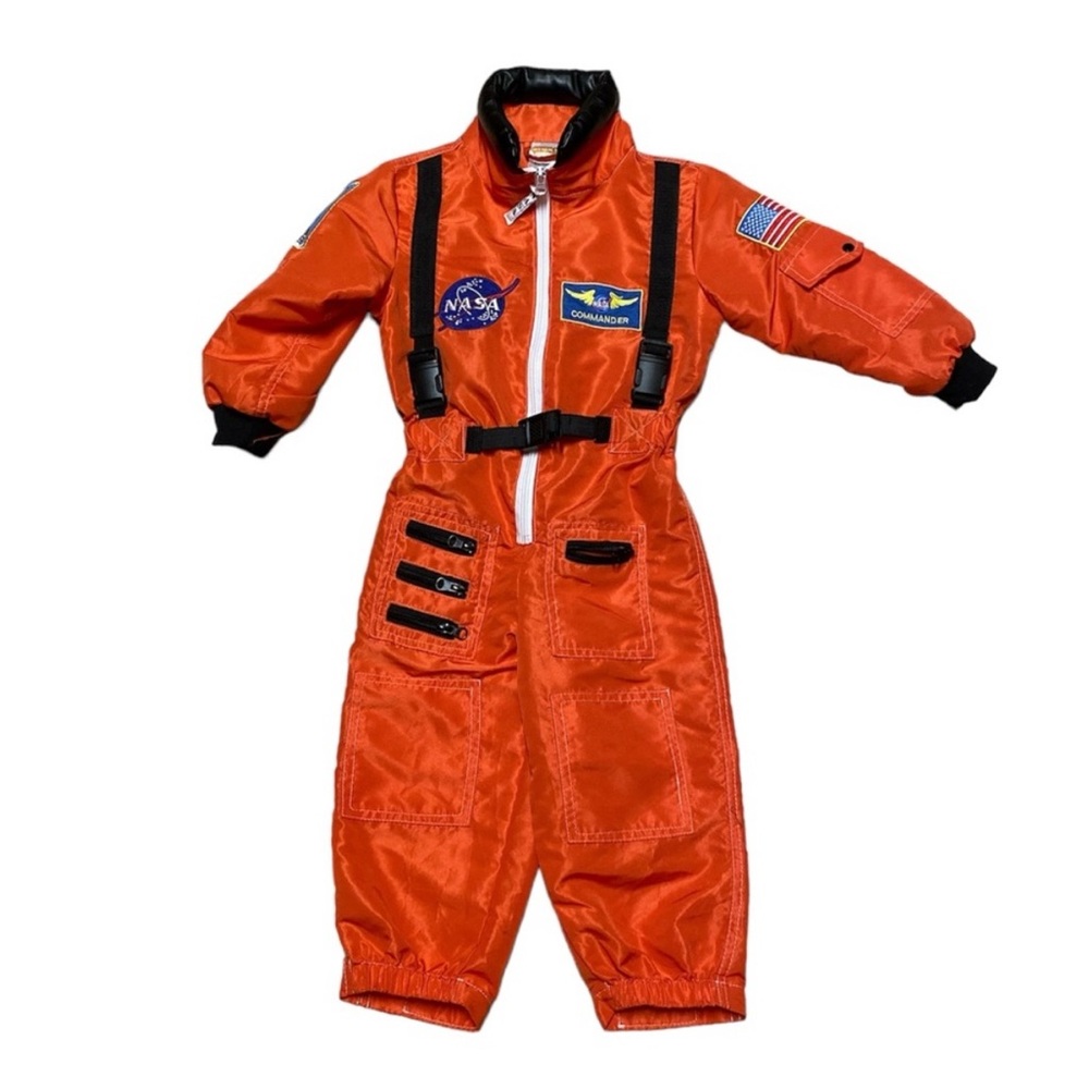 Astronaut Halloween Costume Toddler 2-3 Unisex Orange NASA Commander Jumpsuit